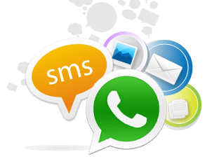 sms email whatsapp