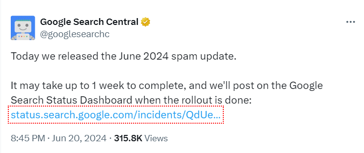 Google june 2024 spam Update